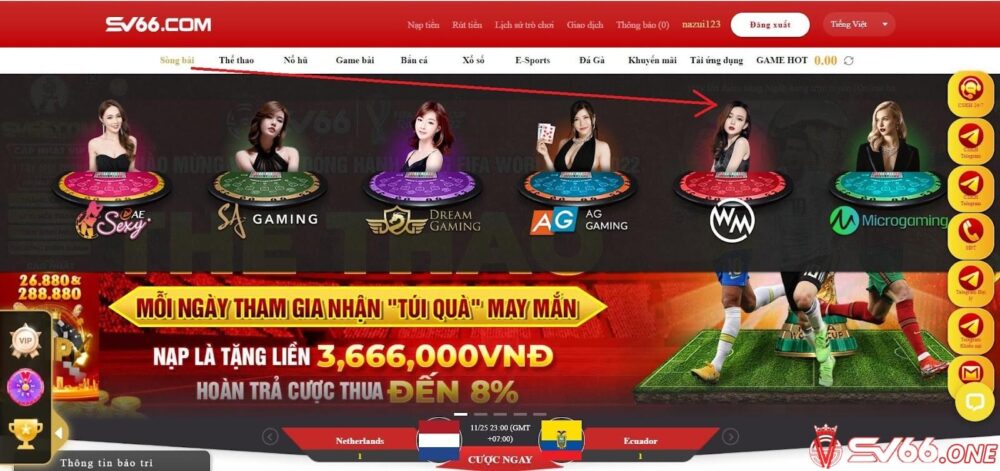 Hướng dẫn chơi cá cược tại sảnh WM gaming ở nhà cái SV66